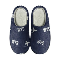 Thumbnail for West Yellowstone Airport (WYS) Slippers & Flip Flops - Slippers - Cotton - Pattern - Navy Blue
