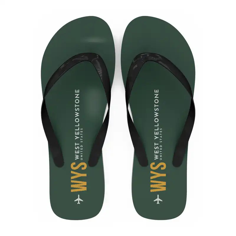 West Yellowstone Airport (WYS) Slippers & Flip Flops - Slippers - Flip Flops - Code - Dark Green
