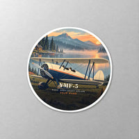 Thumbnail for Waco YMF-5 - 3D + Name - Circle Sticker - Close-up