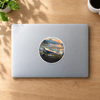 Thumbnail for Waco YMF-5 - 3D + Name - Circle Sticker - MacBook
