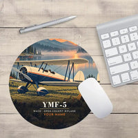 Thumbnail for Waco YMF-5 - 3D + Name - Round Mouse Pad - Full Print