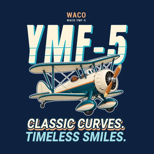 Waco YMF-5 - Cartoon - Card