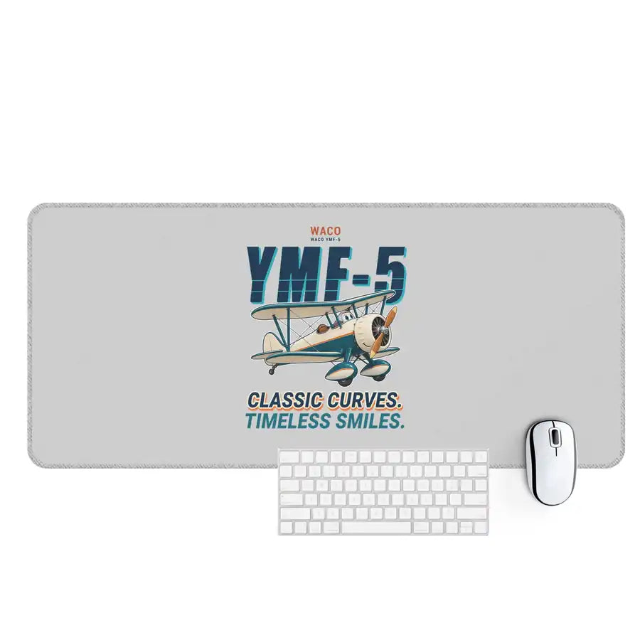 Waco YMF-5 - Cartoon - Desk Mat - Light Gray