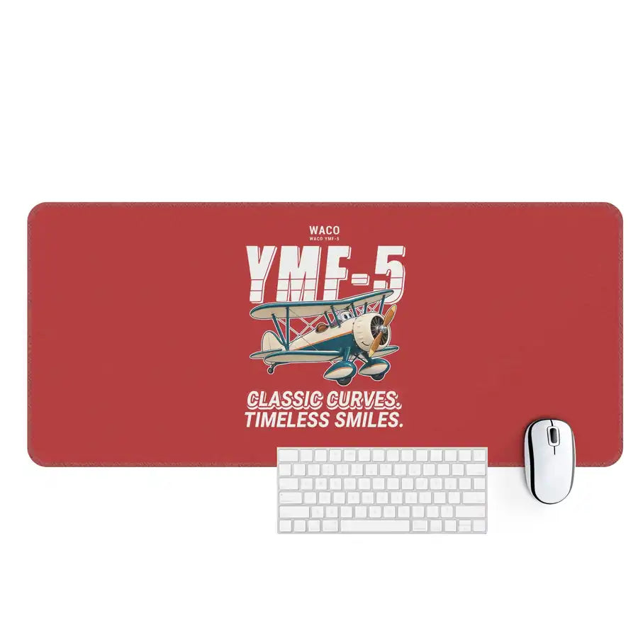 Waco YMF-5 - Cartoon - Desk Mat - Red