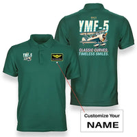 Thumbnail for Waco YMF-5 - Cartoon - Double-Side Polo - Green + Name