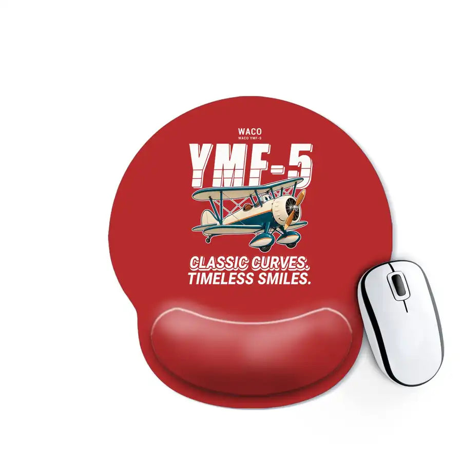 Waco YMF-5 - Cartoon - Ergonomic Mouse Pad - Red