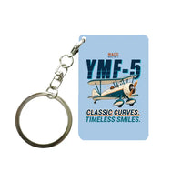 Thumbnail for Waco YMF-5 - Cartoon - Key Chain - Light Blue