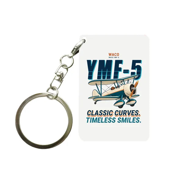 Waco YMF-5 - Cartoon - Key Chain - White