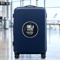 Thumbnail for Waco YMF-5 - Cartoon + Name - Circle Sticker - Suitcase