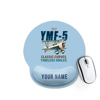 Thumbnail for Waco YMF-5 - Cartoon + Name - Ergonomic Mouse Pad - Light Blue