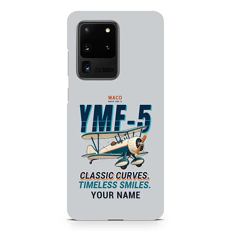 Waco YMF-5 - Cartoon + Name - Samsung Case - Light Gray