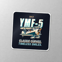 Thumbnail for Waco YMF-5 - Cartoon - Square Sticker - Close-up