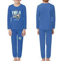 Thumbnail for Waco YMF-5 - Children Pajamas - Cartoon Chest + Name - Blue