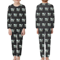 Thumbnail for Waco YMF-5 - Children Pajamas - Cartoon Pattern - Black