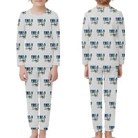 Thumbnail for Waco YMF-5 - Children Pajamas - Cartoon Pattern - Light Gray