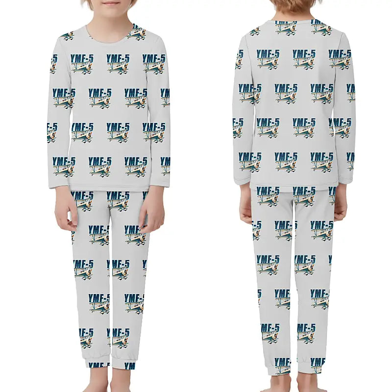Waco YMF-5 - Children Pajamas - Cartoon Pattern - Light Gray