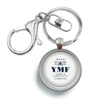Thumbnail for Waco YMF-5 - Heritage - Circle Key Chain - White