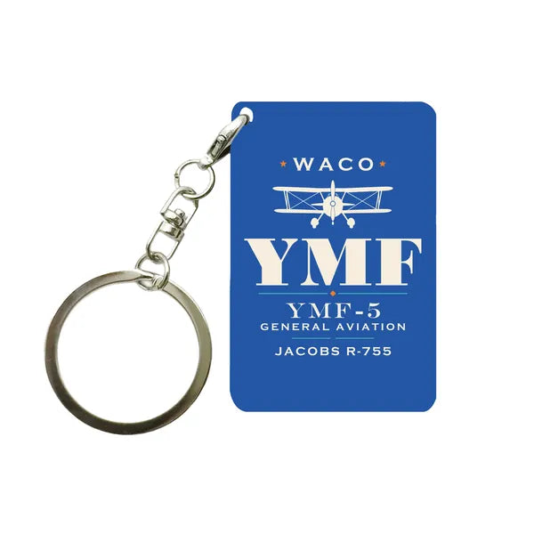 Waco YMF-5 - Heritage - Key Chain - Blue