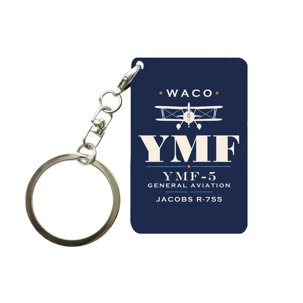 Waco YMF-5 - Heritage - Key Chain - Navy Blue