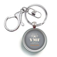 Thumbnail for Waco YMF-5 - Heritage + Name - Circle Key Chain - Gray