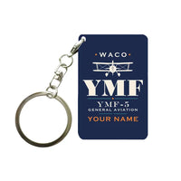 Thumbnail for Waco YMF-5 - Heritage + Name - Key Chain - Navy Blue