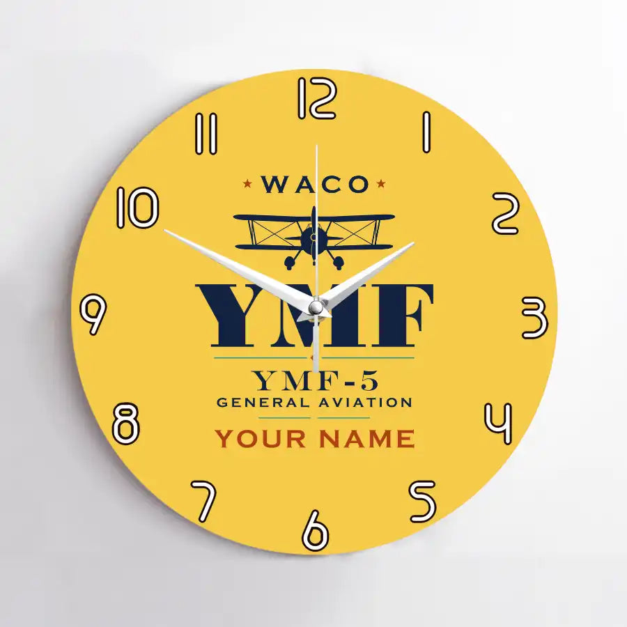Waco YMF-5 - Heritage + Name - No Frame - Yellow