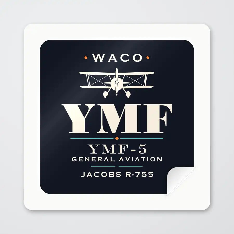 Waco YMF-5 - Heritage - Square Sticker - Peel