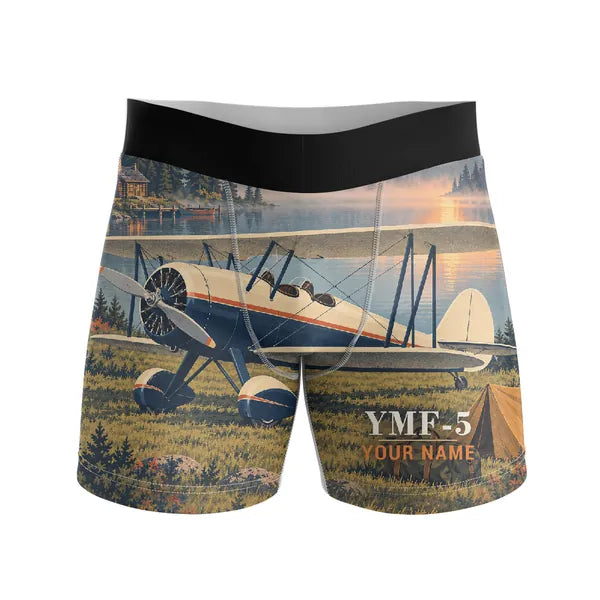 Waco YMF-5 - Men Boxers - 3D + Name - Full Print
