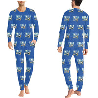 Thumbnail for Waco YMF-5 - Men Pajamas - Cartoon Pattern - Blue