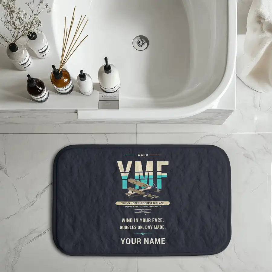 Waco YMF-5 - Original + Name - Bath Mat
