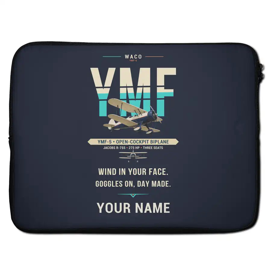 Waco YMF-5 - Original + Name - Laptop Sleeve