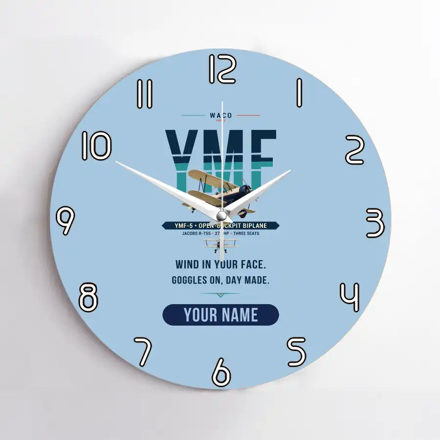 Waco YMF-5 - Original + Name - No Frame - Light Blue