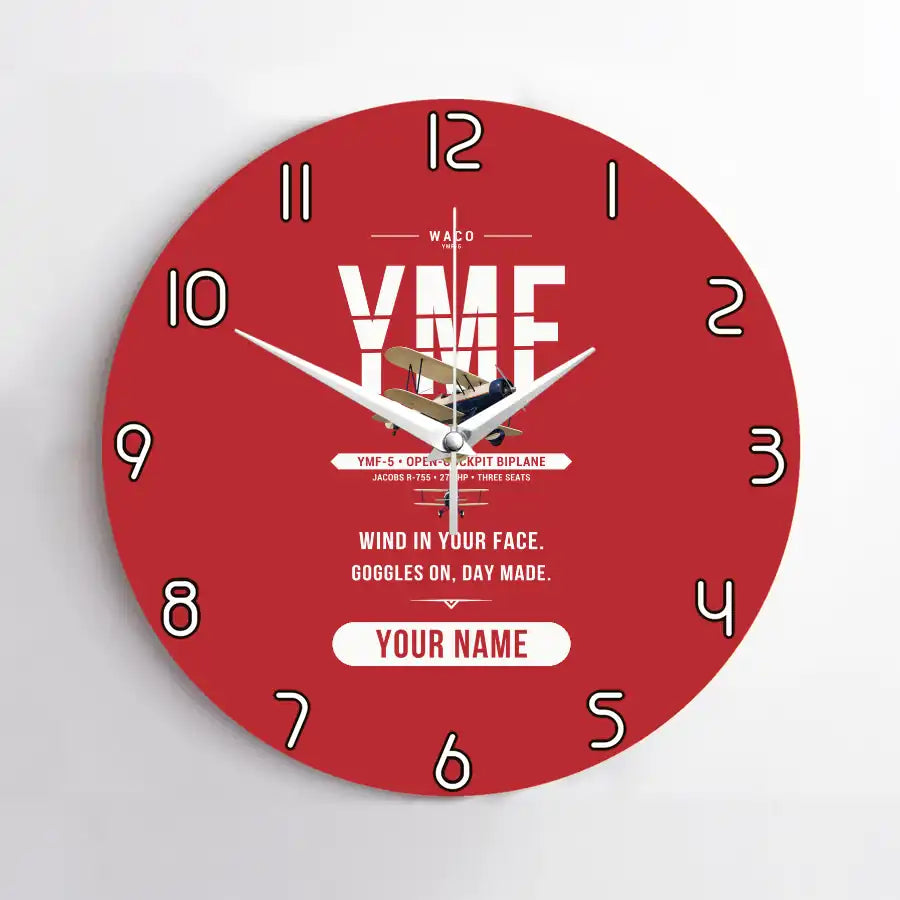 Waco YMF-5 - Original + Name - No Frame - Red