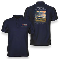 Thumbnail for Waco YMF-5 - Poster - Double-Side Polo - Navy Blue