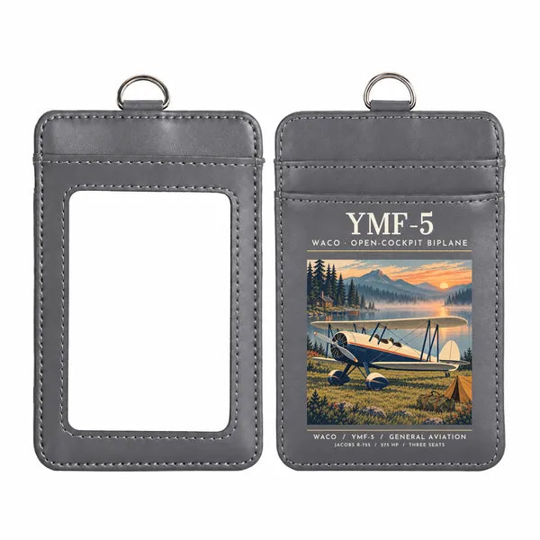 Waco YMF-5 - Poster - ID Card Holder - Gray