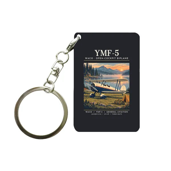 Waco YMF-5 - Poster - Key Chain - Black