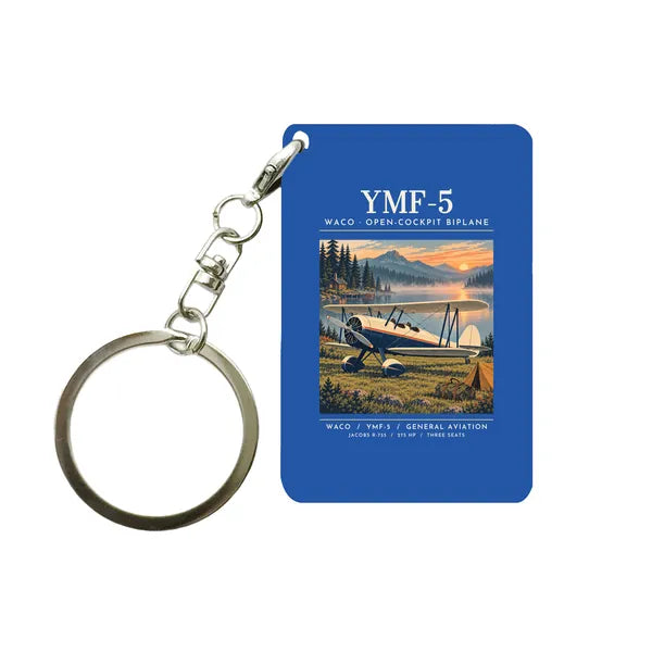 Waco YMF-5 - Poster - Key Chain - Blue