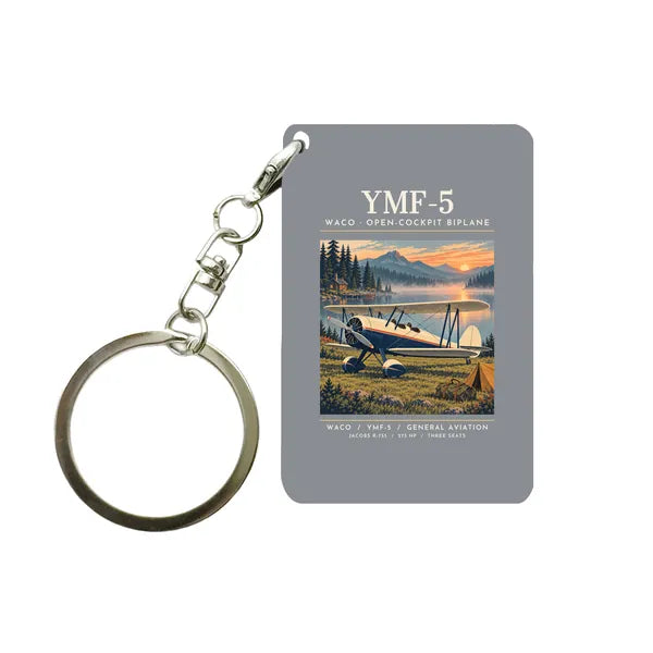 Waco YMF-5 - Poster - Key Chain - Gray