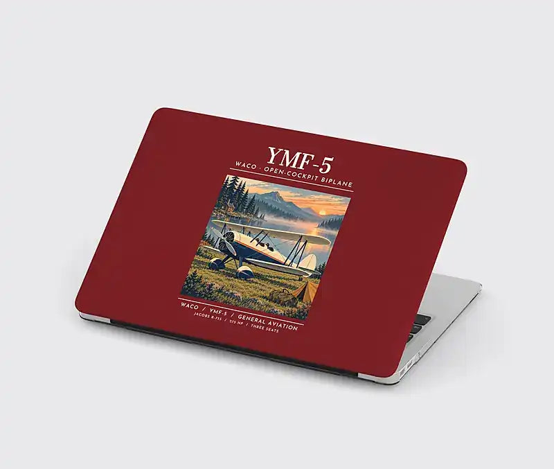 Waco YMF-5 - Poster - MacBook Case - Dark Red