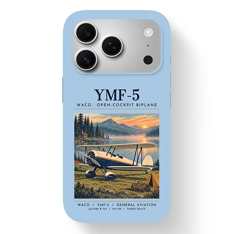 Waco YMF-5 - Poster - MagSafe iPhone 17 Pro - Light Blue