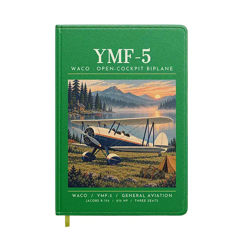 Waco YMF-5 - Poster - Notebook - Green