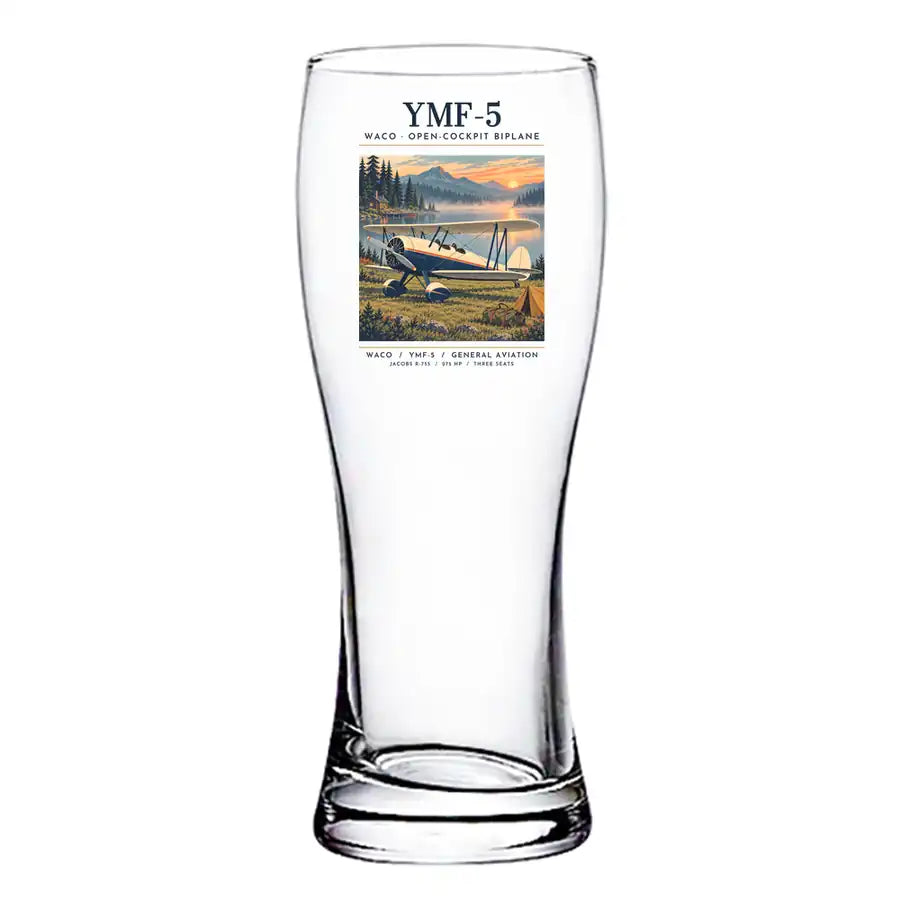 Waco YMF-5 - Poster - Pilsner Beer Glass