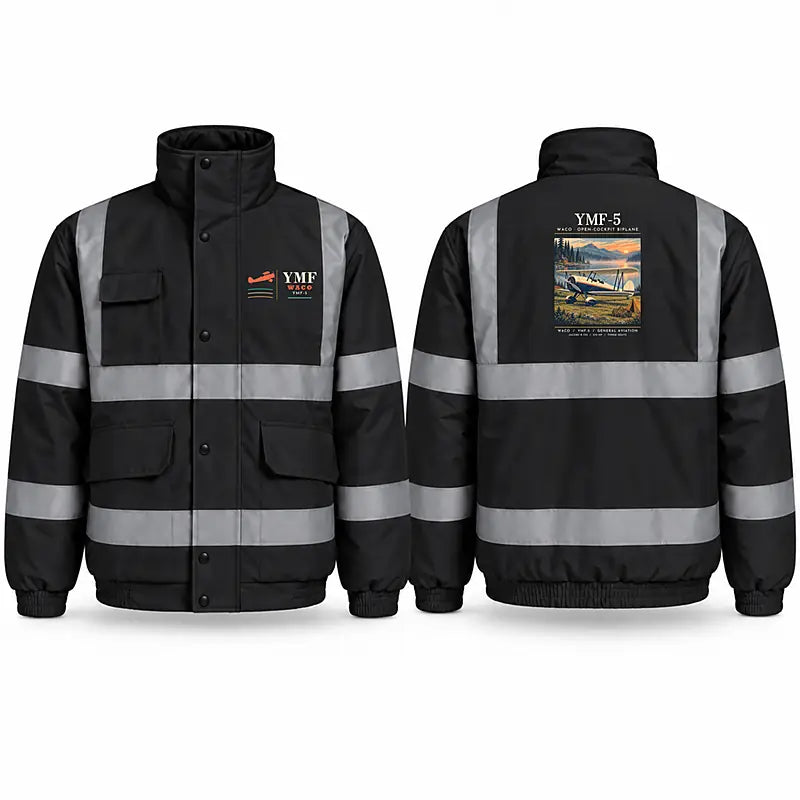 Waco YMF-5 Reflective Winter Jackets - Poster - Black