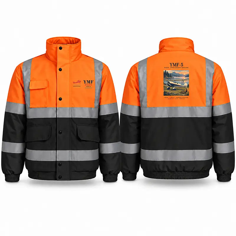 Waco YMF-5 Reflective Winter Jackets - Poster - Orange & Navy
