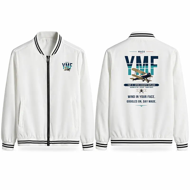 Waco YMF-5 Stylish Jackets - Baseball Collar - Original - White