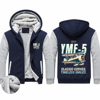 Thumbnail for Waco YMF-5 Zipped Sweatshirts - Cartoon - Navy & Gray