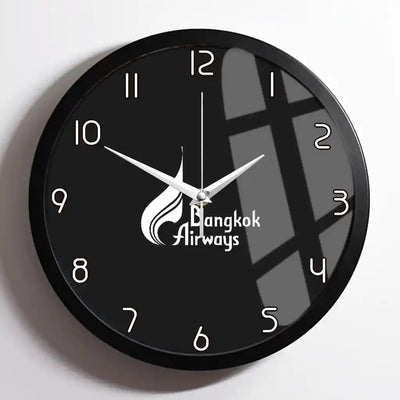Bangkok Airways Airlines design on black framed wall clock