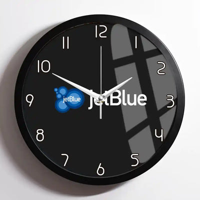 JetBlue Airways Airlines design on black framed wall clock