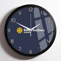 Thumbnail for Sun Phu Quoc Airways design on navy blue framed wall clock