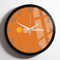 Thumbnail for Sun Phu Quoc Airways design on orange framed wall clock